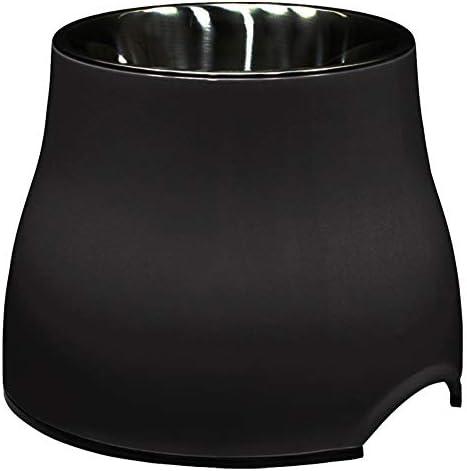 Dogit Elevated Dog Bowl, Stainless Steel Dog Food and Water Bowl for Large Dogs, Black, 73752