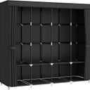 MOGELAFOO Portable Closet Wardrobe, 67-Inch Clothes Organizer with 4 Hanging Rods and 8 Shelves, Non-Woven Fabric Cover, Large Capacity Storage for Bedroom and Living Room, Black