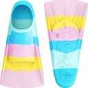 Gintenco Swim Fins, Kids Swim Training Fins for Lap Swimming, Travel Size Flippers with Mesh Bag, Silicone Swimming Fins for Kids Teens Adults Women Men (XXXS(Jr 10-11), CH12)