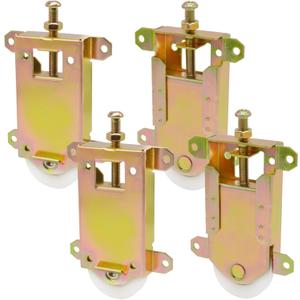 Sliding Mirror Closet Door Rollers Replacement Hardware Fits Contractors Part #W8020C Wardrobe Doors Wheels, 2-1/2" Vertical H.C., 1-1/2" Nylon Concaved Ball Bearing Wheel, 4 Pack