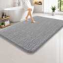 Arotive Bathroom Rugs 84x60, Soft Absorbent Shaggy Chenille Bath Rugs
Grey, Machine Washable Rubber Backing Bath Mats for Bathroom Floor Tub and Shower Home Decor Accessories