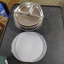 Elk and Friends Kids/Toddler 7.8" Stainless Steel Plates + Lids | 4pk, SAGE/MISTY BLUE/NAVY/GRAY