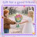 Britik Arts and Crafts for Kids Ages 8-12: Poke in Fun Art Kits for Girls, Poke Art Flower Bouquet Craft Kit, Fabric Arts for Kids DIY Flower Bouquet Kit Birthday Gift for Girls 8 9 10 11 12, Green