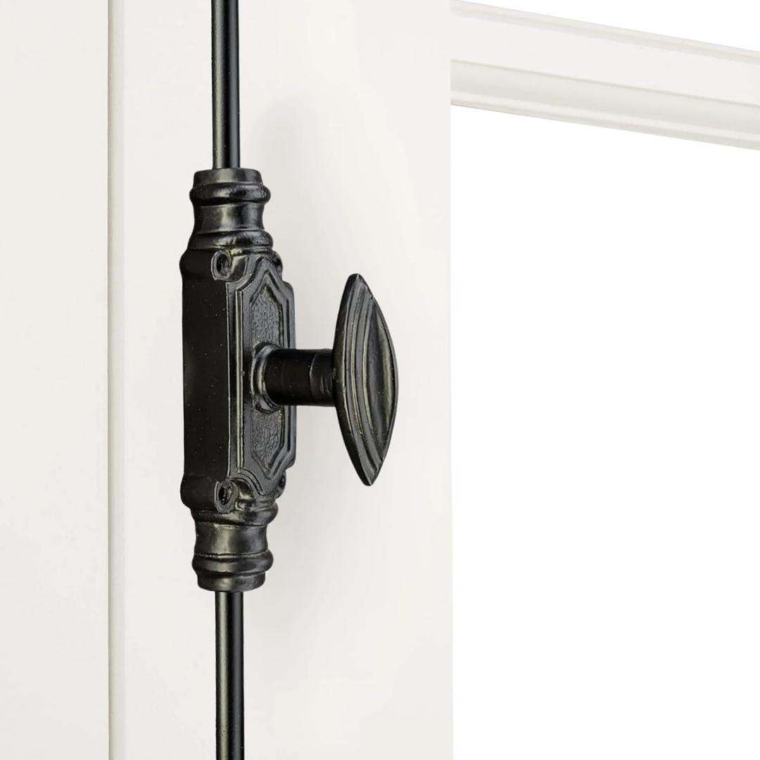 Iron Plain Door Cremone Bolt 9' Heavy-Duty Black Powder Coated Door Hardware for Renovation, Rustic & Farmhouse Décor
