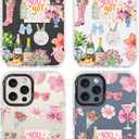 for iPhone 15 Pro Case, Floral Celebration Collage with You Got This, Military-Grade Drop Protection, Party Soft Slim TPU Protective Cover with Camera Protection for Women & Girls (ItalianBeach)