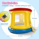 Bounce House,Ball Pit for Toddlers,Inflatable Bouncy House with Pump,Indoor&Outdoor Baby Bouncer with Safety Net,30 Pit Ball,Small Bubble Bounce House for 2 Toddlers 1-3