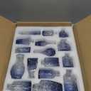 Glass Bud Vase Set of 16, Small Flower Vases, Glass Vases for Centerpieces, Vintage Home Table Decorations Bud Vases (16 Pcs, Blue)