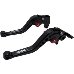 Short Brake Clutch Handle Lever Replacement for Suzuki V-Strom 650 DL650 2012-2025/ SV650 SV650X 16-22/ Vstrom 650 XT 2015-2025, CNC Aluminum Motorcycle Accessories Shorty Levers(Black)