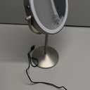 Gospire 8" Lighted Makeup Mirror with Magnification 10X/1X, 3 Color Lights & Dimmable Lighting, 360 Rotation Double Sided Rechargeable Cordless Vanity Cosmetic Standing LED Mirror for Makeup