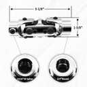 13/16" -36 Spline X3/4" Round Chrome Double U Joint Steering Universal Joint DOUBLE U Joint Shaft,Total Length: 5-1/8"