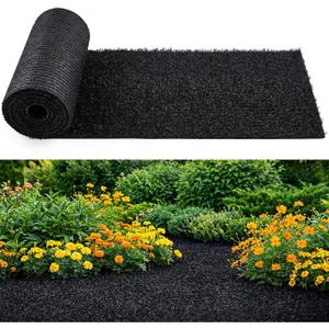 Nuanchu 8 in x 20 ft Recycled Rubber Walkway, Black Rubber Mulch Mat Roll