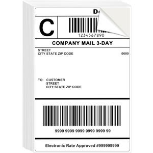 L LIKED 50 Pre-Cut 4x6 Shipping Labels for Laser & Inkjet Printers, Single Sheet, Self Adhesive Address Mailing Postage Shipping Labels (50 Sheets)