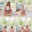 Kids Onesie Animal Costume Christmas Costumes Unisex One Piece Cosplay Suit for Boys and Girls (Pink)