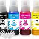 Compatible Sublimation Ink for Ecotank 2800 ET2720 ET2750 ET2760 ET2800 ET-2803 ET-2850 ET-3850 ET-3830 ET4700 ET-4760 ET-4800 WF2750 ET15000 Ink Refill Bottles Sublimation,(4 Pack)