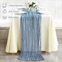 Wigenius 6 Pack Dusty Blue Cheesecloth Table Runner Semi-Transparent Fabric 35 X 120 Inch Boho Restic Gauze Table Runners for Wedding Party Baby Shower Decoration