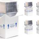 Insulated Shipping Boxes with Foil Liner, Small Perishable Food Mailers, White, 4 Pack (7x6x10)