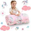 Lasoftan Toddler Nap Mat with Pillow and Blanket, Extra Large Rolled Napping Mats,Slumber Bags for Boys Girls,Kids Sleeping Bag for Daycare, Preschool Travel Camping, 50 X 20"