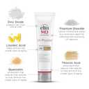 EltaMD UV Physical Tinted Sunscreen for Face, SPF 41, 100% Mineral Active Sunscreen, Transparent Zinc Oxide Finish