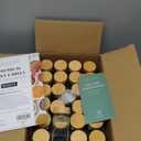 EDELHAUS Square Spice Jars with Bamboo Wooden Lid (Pack of 24) Spice Jars with Shaker Insert and 240 Labels - Bamboo Lid Glass Container for Spice Organisation [4.3 in  1.8 in]