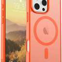 SUPFINE Magnetic for iPhone 16 Pro Case (Compatible with MagSafe) (Military Grade Drop Protection) Slim Translucent Matte Shockproof with Anti-Fingerprint Phone Case,Orange