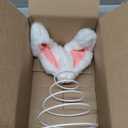 Poen Easter Tree Topper with Bunny Ears Metal Spiral Bunny Ornaments Rabbit Christmas Tree Decor for Easter Holiday Decoration Spring Party Supplies (10 Inches)