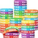 2 x 50 Pcs The Lord Is My Rock Wristbands Christian Cross Bracelets Bible Verse Psalms 18:2 Rubber Gifts Bulk for Religious Gifts Support Church Favors