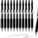 AIHAO Gel Pens 12 Pack, Black Ink, Retractable Medium Point (0.7mm), Smudge-Resistant, Smooth Writing Pens for Journaling, Note-Taking, School & Office Supplies
