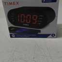 Timex Alarm Clock for Bedroom with FM Radio and 10 Station Presets, Clock Radio with Dual Alarms, USB Charger, Large Display, Sleep Timer, and Snooze  Black (T232B)