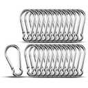Small Carabiner Clip Hooks, 25pcs 2.36 inch Carabiners Heavy Duty, 304 Stainless Steel Spring Snap Hook Fits Camping Hiking, Metal Clips for Rope Chain Keys Rings