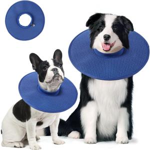 Dog Recovery Collar,Dog Soft Cone Collar Alternative After Surgery,Adjustable,Breathable E Collar for Large/Medium/Small Dogs Cats,Blue L