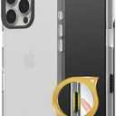 RhinoShield Clear Case with Camera Control Capture Button Compatible with [iPhone 16 Pro Max] | Advanced Yellowing Resistance, High Transparency, Protective Phone Case - Black Camera Ring
