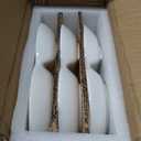 ZENFUN Set of 3 Porcelain Appetizer Platter with 4 Compartment, Flower-shaped Candy and Nut Serving Tray Snack Serving Plate Dishes for Vegetables, Fruit, Dessert, 8.5'' x 8.5'', White