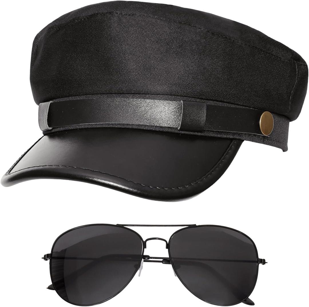 Gvhntk Yacht Boat Sailor Captain Hat/Police Hat/Chauffeur Hats Cap for Men Women Newsboy Cap Officer Cop Cosplay Costume Hats
