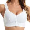 Evybliss Moona Bra for Senior, Moona Bra - Front Closure Breathable for Seniors (36, White)