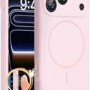 Miracase Magnetic for iPhone 17 Pro Max Case, Compatible with MagSafe, Integrated Silicone Camera Control Cover, 3.0mm Thicken Shockproof Drop Protection Phone Case for 17 ProMax, Sand Pink