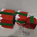 MorTime Set of 3 LED Boxes with Green Bows, Lighted Red Boxes with 60 LED Light String for Christmas Indoor Outdoor Home Yard Party Decoration