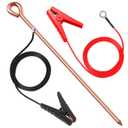 Electric Fence Wire - Grounding Rod, Connect The Energizer and Electric Fence Charger Solar Powered, Solar Electric Fence Lead Wire with Alligator Clip, for Generator Electric Fence