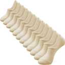 IDEGG No Show Socks Women & Men Low Cut Ankle Short Anti-slid Athletic Running Casual Invisible Liner Socks (Small, H_6 Pairs(6 Beige))