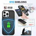 SHIELDON Wallet Case for iPhone 16 Pro Max 6.9", Genuine Leather Minimalist Undetachable Magnetic RFID Blocking 6 Card Slots, Protective Phone Cover Compatible with iPhone 16 Pro Max - Nappa Black
