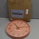 Roymnie Wall Clock 12 Inch Silent Wall Clocks Battery Operated-Modern Non Ticking Analog Clock Decorative for Kitchen Bedroom Office (Pink Gold)