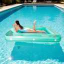 Large Pool Floats Adult - Inflatable Tanning Pool Lounger Float with Pillow, 4-in-1 Multi-Purpose Pool Floaties for Adults, Pool Float Lounges for Parties, 72 inches x 48"