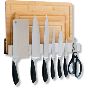 Demi's Home Knife Magnetic Strip & Cutting Board Holder for Wall or Fridge - 16 inch - (Supplies Not Included) - Magnetic Cutting Board & Knife Holder for Fridge or Wall