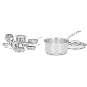 Cuisinart 12 Piece Cookware Set with 1.5 Quart Saucepan, MultiClad Pro Triple Ply Stainless Steel