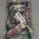 4 Pcs Cute Plaid Dog Dress Set with Bow Tie Harness & Leash for Small Dogs, Puppy Clothes for Girls Outfits(S,Dark Color)