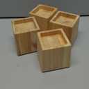 TQVAI Wood Bed Risers - Supports up to 2200 lbs - Heavy Duty Furniture Risers for Sofa Desk Couch Table, Pack of 4 Bed Frame Legs Support with Non-Slip Rubber Pad, 3.5" H(Inner 3" H) - Original