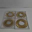 Namalu 4 Pcs Sunburst Mirror for Wall Decor, Small Circle Sun Espejos Decorative Mirror Hanging for Art Entryway Home Decor Bathroom Bedroom Living Room(Elegant,Gold)