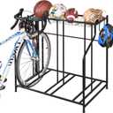 Mythinglogic Garage Bike Storage Rack, Freestanding Organizer for Adult or Kids Bike, 3 Bicycle Holder for Indoor and Outdoor Use