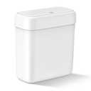 MOPALL Small Bathroom Can with Lid, 3.2 Gallon / 11.5 L Slim Plastic Garbage Bin with PopUp Lid, Mini Waste Basket Can Dog Proof for Kitchen, Bedroom, Office, Laundry, Toilet, Rv, White
