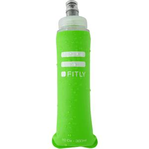 FITLY Soft Flask - Shrink As You Drink Soft Water Bottle for Hydration Pack - Folding Water Bottle Ideal for Running, Hiking, Cycling, Climbing & Rigorous Activity (10 Ounces, Green)