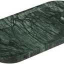 YMXYJM 100% Real Natural Marble Tray for Bathroom, Luxury Indian Green Stone Vanity Tray, Decorative Oval Trays for Countertop Storage Organizer, Dresser, Kitchen, Home Decor, 11.8" x 6", Green